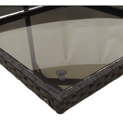 Ensemble à manger de jardin 15 pcs coussins noir résine tressée