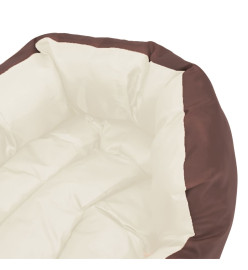 Coussin réversible lavable de chien Marron et crème 65x50x20 cm