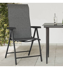 Chaises pliables de jardin 2 pcs gris résine tressée