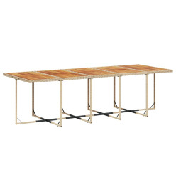 Ensemble à manger de jardin et coussins 15 pcs beige