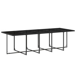 Ensemble à manger de jardin 15 pcs coussins noir résine tressée