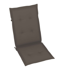 Chaises de jardin 2 pcs avec coussins taupe Bois de teck massif