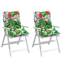 Coussins de chaise à dossier bas lot de 2 multicolore
