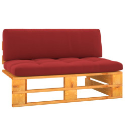 Canapé central palette de jardin marron miel bois pin imprégné