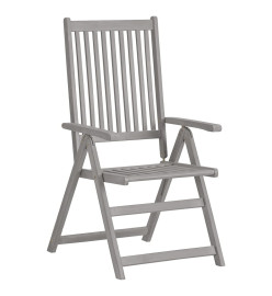 Chaises inclinables de jardin 2 pcs avec coussins Bois d'acacia