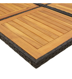 Ensemble à manger de jardin 11 pcs coussins noir résine tressée