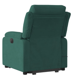Fauteuil inclinable de massage électrique vert foncé velours