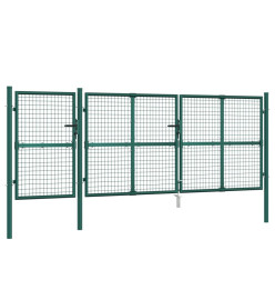 Portal de jardin maille vert 400x175 cm acier galvanisé