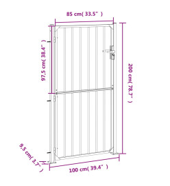 Portail de jardin 100x200 cm acier inoxydable