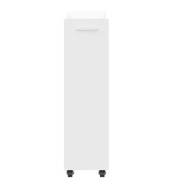 Armoire avec roues blanc 60x22x79 cm bois d'ingénierie