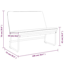 Banc Taupe 100x75x76 cm Tissu