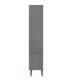 Armoire à vitrine MOLDE Gris 90x35x175 cm Bois de pin massif