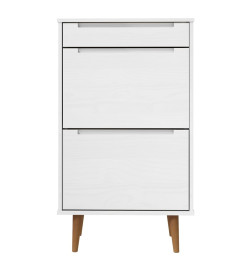 Armoire à chaussures MOLDE Blanc 59,5x35x103 cm Bois de pin