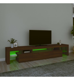 Meuble TV avec lumières LED Chêne marron 215x36,5x40 cm