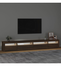 Meuble TV avec lumières LED Chêne marron 270x35x40 cm