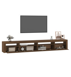 Meuble TV avec lumières LED Chêne marron 270x35x40 cm