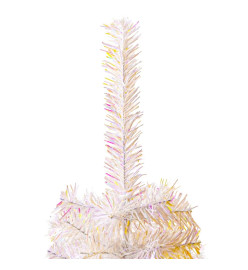 Sapin de Noël artificiel pointes iridescentes Blanc 150 cm PVC