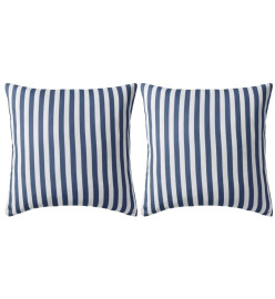 Oreiller d'extérieur 2 pcs Impression rayure 45 x 45 cm Bleu