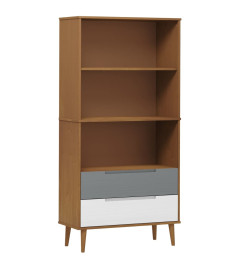 Bibliothèque MOLDE Marron 85x35x170,5 cm Bois massif de pin