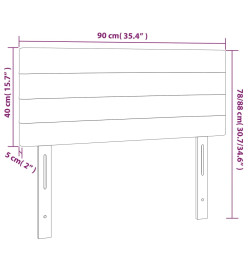 Tête de lit à LED Gris clair 90x5x78/88 cm Tissu