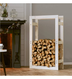 Support pour bois de chauffage Blanc 60x25x100 cm Bois de pin