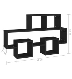 Étagère murale forme d'auto Noir 82x15x51 cm Aggloméré