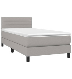 Lit à sommier tapissier et matelas Gris clair 90x190 cm Tissu