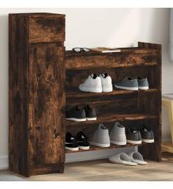 Armoire à chaussures chêne fumé bois d'ingénierie