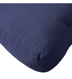 Coussin de palette bleu marine 120x80x12 cm tissu