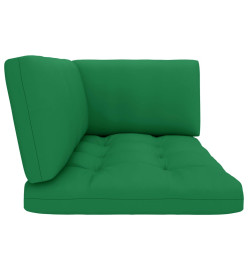 Salon de jardin palette 6 pcs et coussins Pin imprégné de blanc