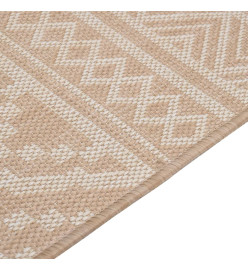 Tapis à tissage plat d'extérieur 140x200 cm Rayures brunes