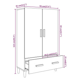 Buffet Blanc 70x31x115 cm Bois d'ingénierie