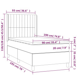 Lit à sommier tapissier et matelas Gris foncé 90x190 cm Tissu