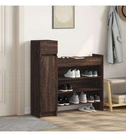 Armoire à chaussures chêne marron bois d’ingénierie