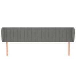 Tête de lit avec oreilles Gris foncé 183x23x78/88 cm Tissu