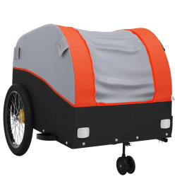 Remorque de vélo noir et orange 45 kg fer