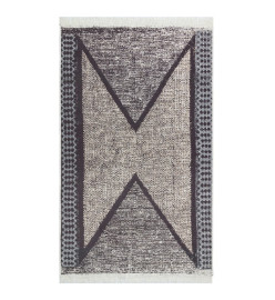 Tapis Noir et gris 160x230 cm Coton