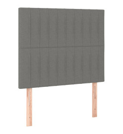 Tête de lit à LED Gris foncé 90x5x118/128 cm Tissu
