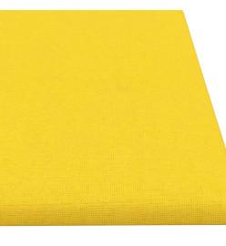 Panneaux muraux 12 pcs Jaune clair 60x15 cm Tissu 1,08 m²