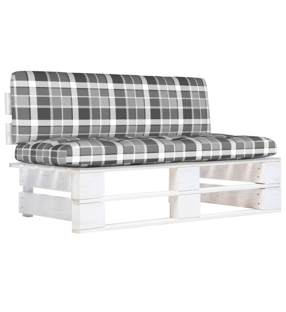 Canapé central palette de jardin Blanc Bois de pin imprégné Canapé central palette de jardin Blanc Bois de pin imprégné