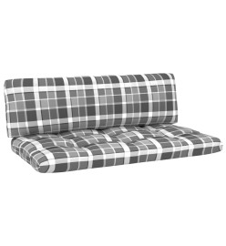 Salon de jardin palette 6 pcs et coussins pin imprégné de blanc