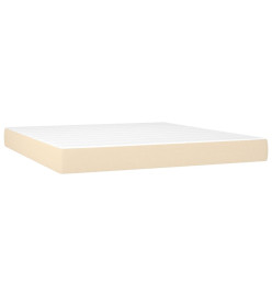 Sommier à lattes de lit avec matelas Crème 160x200 cm Tissu