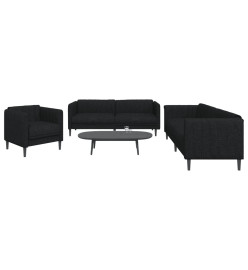 Ensemble de canapés 3 pcs noir tissu