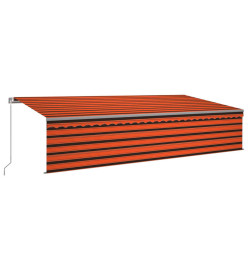 Auvent automatique rétractable avec store 6x3m Orange et marron