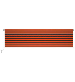 Auvent automatique rétractable avec store 6x3m Orange et marron