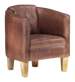 Fauteuil Marron Cuir véritable