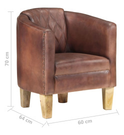 Fauteuil Marron Cuir véritable