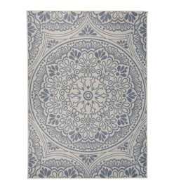 Tapis à tissage plat d'extérieur 200x280 cm Motif bleu