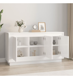 Buffet blanc brillant 102x35x55 cm bois d'ingénierie