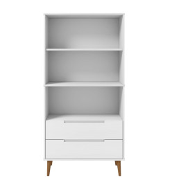 Bibliothèque MOLDE Blanc 85x35x170,5 cm Bois massif de pin